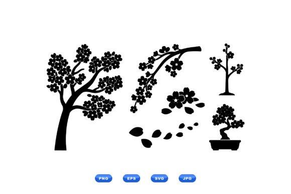 Cherry Blossom SVG Clipart for Elegant Design Projects