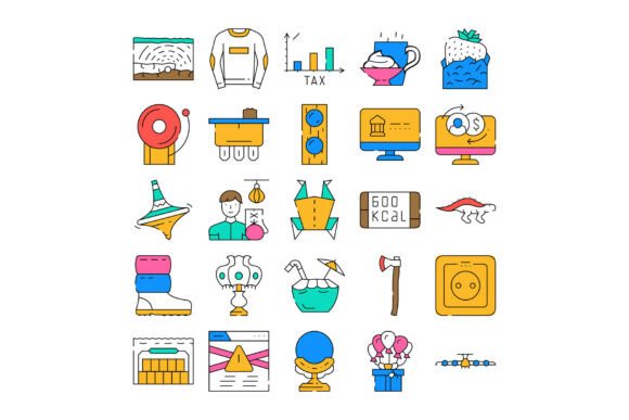 Collection of Assorted Icon Set Flat Lin: A Designer’s Essential