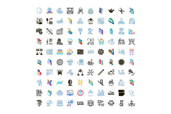 Collection of Diverse Modern Icons and S: A Practical Resource for Digital Designers