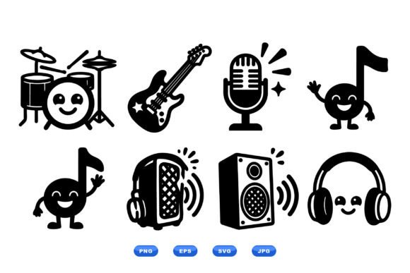 Cute Music Icon Clipart Set: A Practical Design Resource for Creative Projects