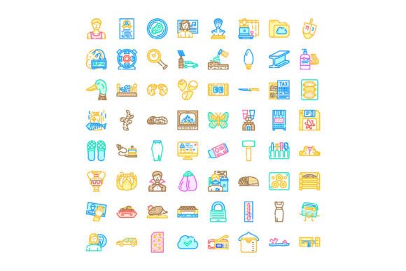 Diverse Collection of Colorful Linear Ve: A Versatile Design Resource for Modern Creatives