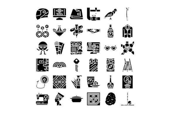 Diverse Object Icons Collection Displayi