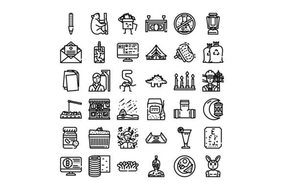 Diverse Outline Pictogram Collection Dep: A Comprehensive Resource for Visual Design Elements