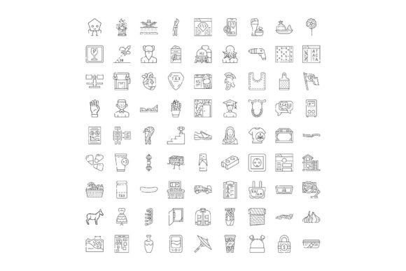 Diverse Universal UI UX Iconography Line