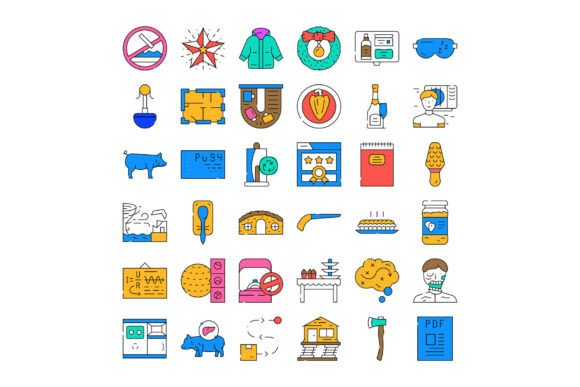 Flat Line Color Icons: Simple Visuals for Modern Design