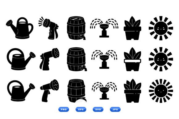 Garden Icons SVG Clipart for Creative Projects