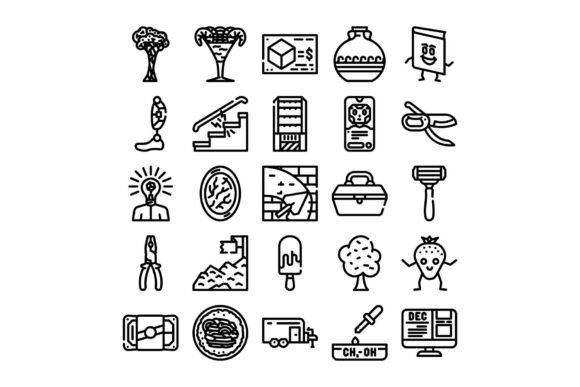 Miscellaneous Collection of Linear Icons: A Versatile Design Resource