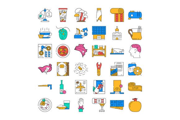 Miscellaneous Flat Line Icons for Modern Design Projects