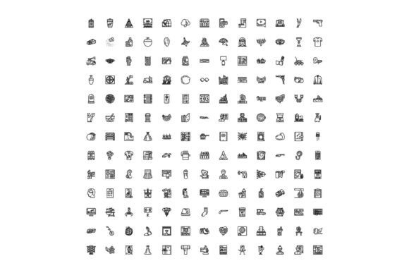 Outline Vector Icons Collection Depictin: A Versatile Asset for Modern Design Projects