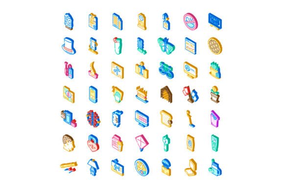 Unlocking Design Potential with the Collection of Various Isometric Icons Pr