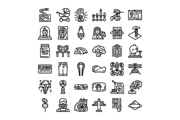 Various Line Icons Set Depicting Common: A Practical Resource for Modern Design Projects