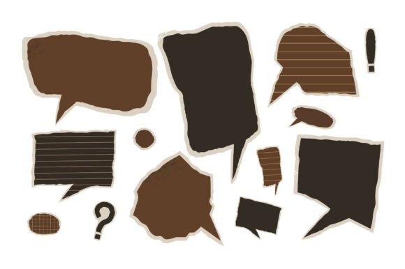 Versatile Design Elements: Exploring Torn Paper Speech Bubblesю