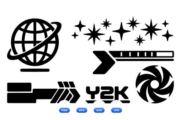 Y2K Space Icon SVG Pack: A Modern Design Resource for Tech Branding